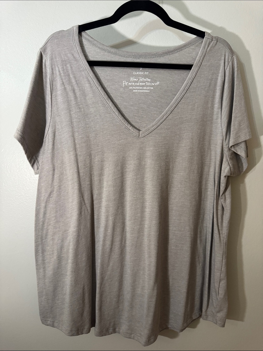 torrid Light Gray V-Neck Short Sleeve Tee